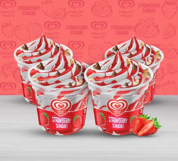Kwality Walls Strawberry Sundea Cup 100ml